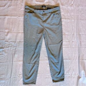 Buffalo David Bitton Havana Green Pants, high rise, ankle, stretch. Size: 14